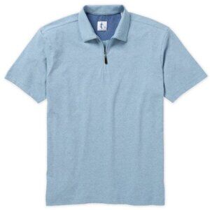 Sharp Lad Preston Zip Polo in Sky Heather